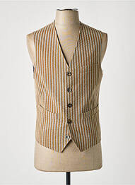 Gilet sans manche tissage chiné beige BOB homme