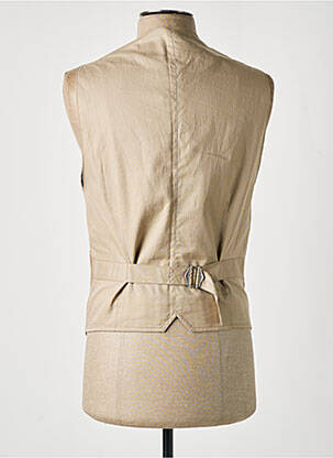 Gilet sans manche tissage chiné beige BOB homme
