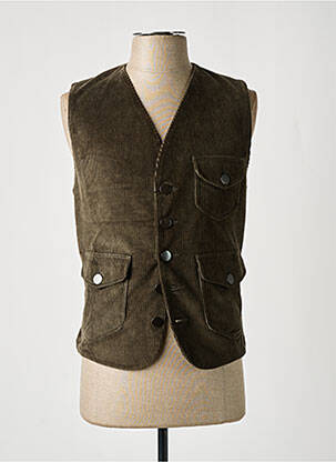 Gilet sans manche bi-matiére vert TONTON & FILS homme