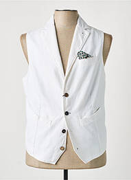 Gilet sans manche tissage chiné blanc BOB homme