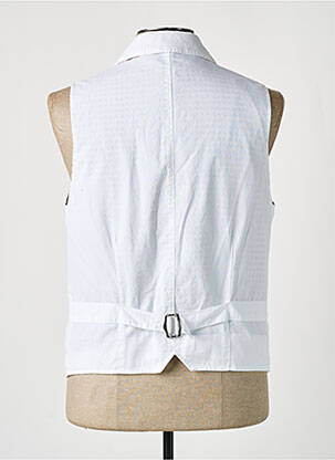 Gilet sans manche tissage chiné blanc BOB homme