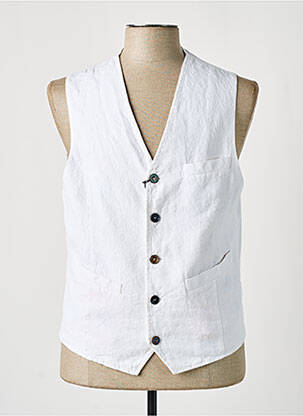 Gilet sans manche tissage chiné blanc BOB homme