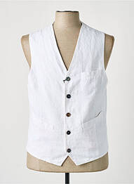 Gilet sans manche tissage chiné blanc BOB homme