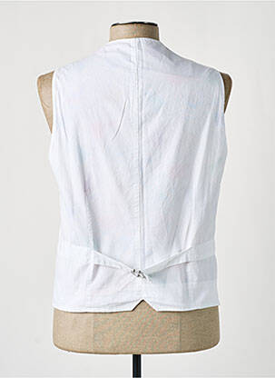 Gilet sans manche tissage chiné blanc BOB homme