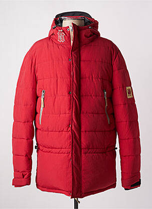 Doudoune poches a capuche rouge KEJO homme