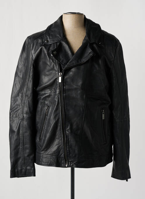 Veste en cuir noir SCOTCH & SODA pour homme