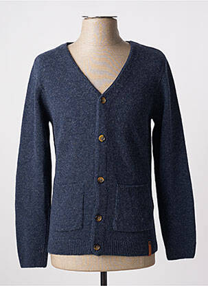 Gilet manches longues col v bleu KNOWLEDGE COTTON APPAREL homme