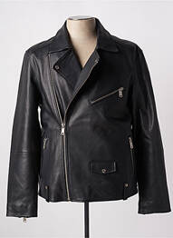 Veste en cuir poches noir MAISON SCOTCH homme