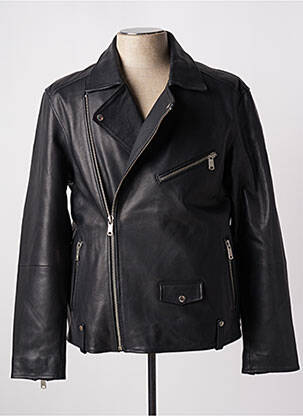 Veste en cuir poches noir MAISON SCOTCH homme