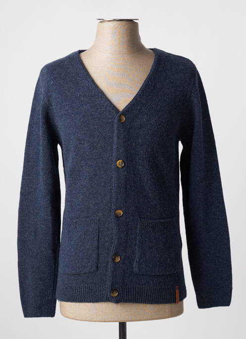 Gilet manches longues bleu KNOWLEDGE COTTON APPAREL pour homme