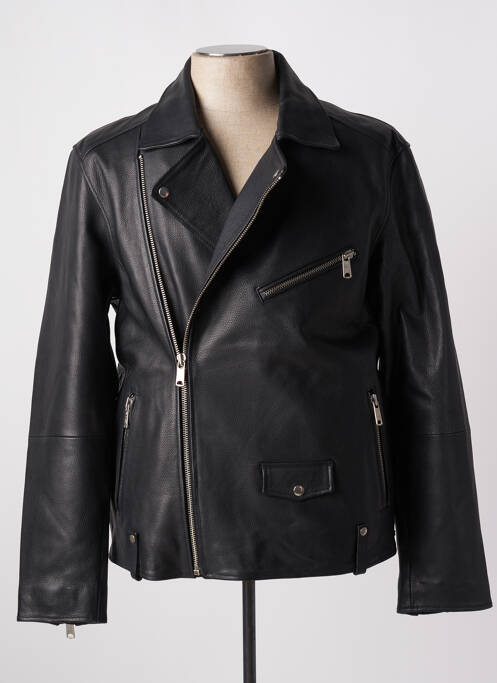 Veste en cuir noir MAISON SCOTCH pour homme