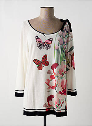 Pull col rond manches longues blanc JEI'S BY LETIZIA DENARO femme