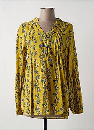 Tunique manches longues fermeture boutonnée sur le devant jaune CARE OF YOU femme