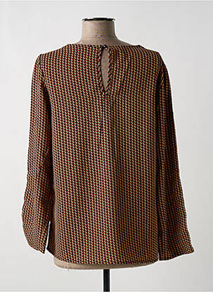 Blouse imprimé fantaisie manches longues marron AKOZ DE TOI femme
