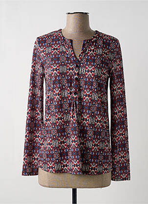 Top tissage crêpe manches longues rouge DIANE LAURY femme