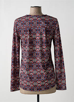 Top tissage crêpe manches longues rouge DIANE LAURY femme