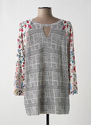 Pull coupe droite manches longues blanc JEI'S BY LETIZIA DENARO femme