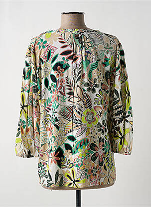 Blouse imprimé fleurs manches 3/4 vert GEISHA femme