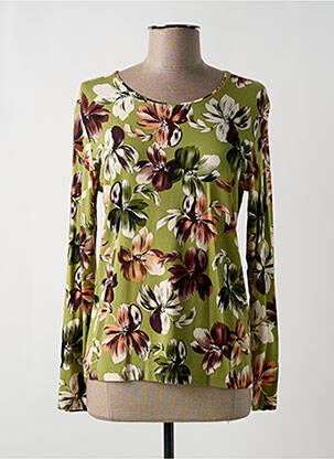 Top tissage jersey manches longues vert MARINELLO femme