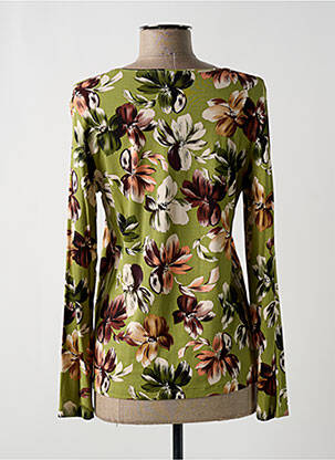 Top tissage jersey manches longues vert MARINELLO femme