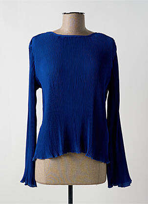 Blouse col rond manches longues bleu VERO MODA femme