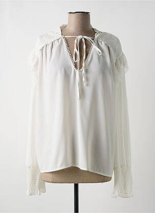 Blouse légère et transparente manches longues blanc BISOU'S PROJECT femme