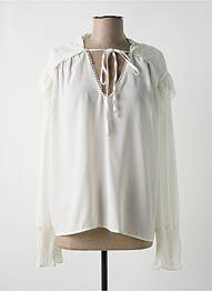 Blouse légère et transparente manches longues blanc BISOU'S PROJECT femme