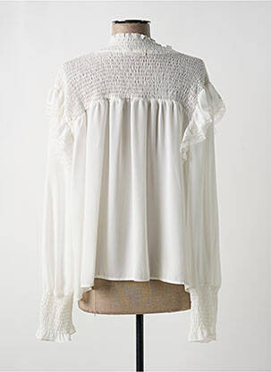 Blouse légère et transparente manches longues blanc BISOU'S PROJECT femme