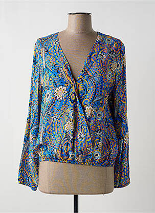 Blouse tissage popeline manches longues bleu LE PETIT BAIGNEUR femme
