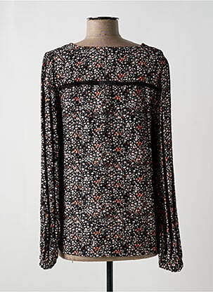 Blouse imprimé fleurs manches longues noir C'EST BEAU LA VIE femme