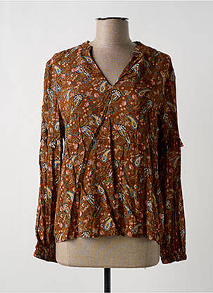 Blouse manches longues manches longues marron C'EST BEAU LA VIE femme