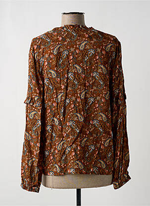 Blouse manches longues manches longues marron C'EST BEAU LA VIE femme
