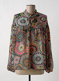 Blouse légère et transparente manches longues noir GEISHA femme