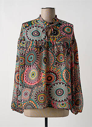 Blouse légère et transparente manches longues noir GEISHA femme