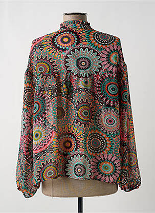 Blouse légère et transparente manches longues noir GEISHA femme