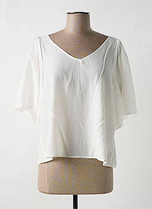 Blouse tissage popeline manches courtes blanc LOLA ESPELETA femme