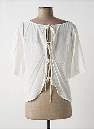 Blouse tissage popeline manches courtes blanc LOLA ESPELETA femme
