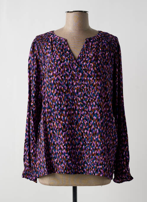 Blouse tissage popeline manches longues violet STREET ONE femme
