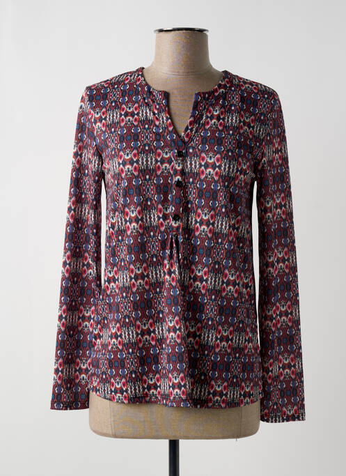 Top imprimé fantaisie manches longues rouge DIANE LAURY femme