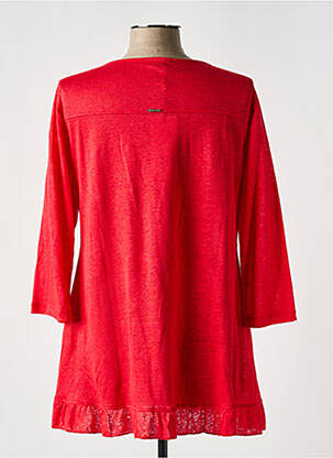Tunique manches longues col rond rouge MALOKA femme