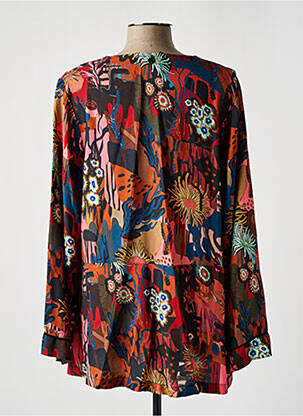 Blouse imprimé fantaisie manches longues marron MALOKA femme