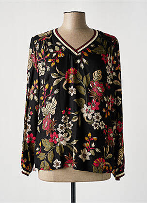 Blouse imprimé fleurs manches longues noir PAUSE CAFE femme