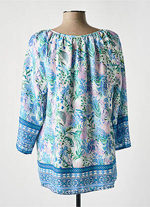 Blouse imprimé fleurs manches longues bleu DIANE LAURY femme