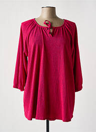 Tunique manches longues tissage crêpe rose KAKIE femme