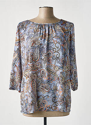 Blouse col rond manches 3/4 bleu BETTY BARCLAY femme