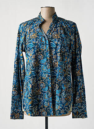Chemisier imprimé fleurs manches longues bleu BLACK WELLIS femme