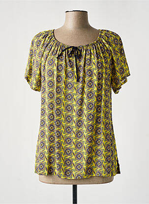 Blouse tissage popeline manches courtes jaune TELMAIL femme