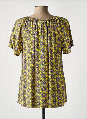 Blouse tissage popeline manches courtes jaune TELMAIL femme