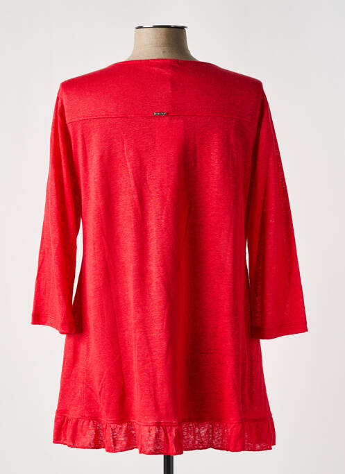 Tunique manches longues col rond rouge MALOKA femme