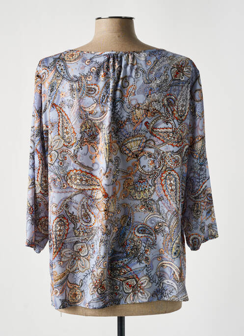 Blouse col rond manches 3/4 bleu BETTY BARCLAY femme